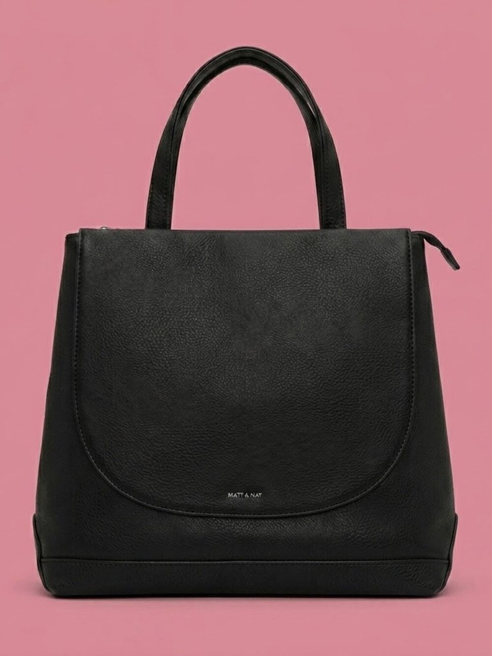 NWT Matt & Nat Black Vegan Leather Backpack with Top Handles
